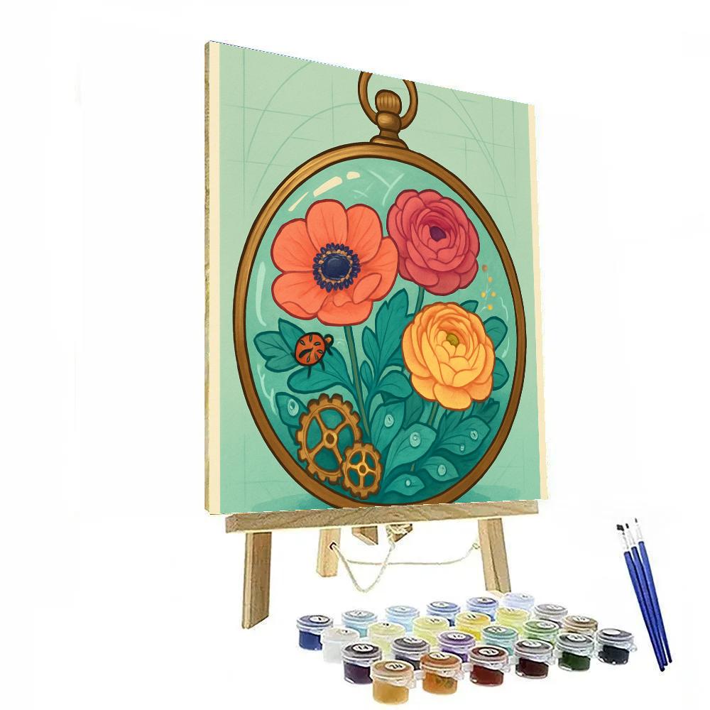 Clockwork Floral Terrarium paint by color