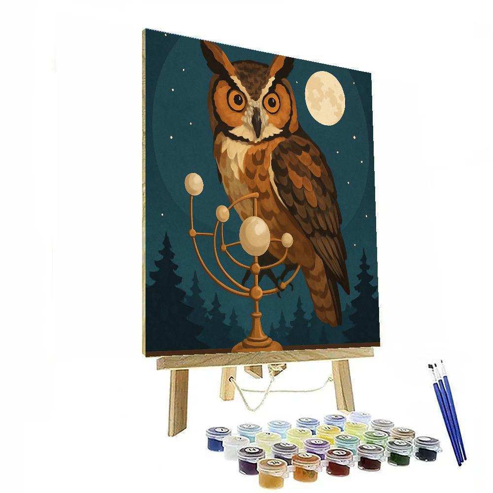 Moonlit Orrery Owl Watcher Numbered painting kits