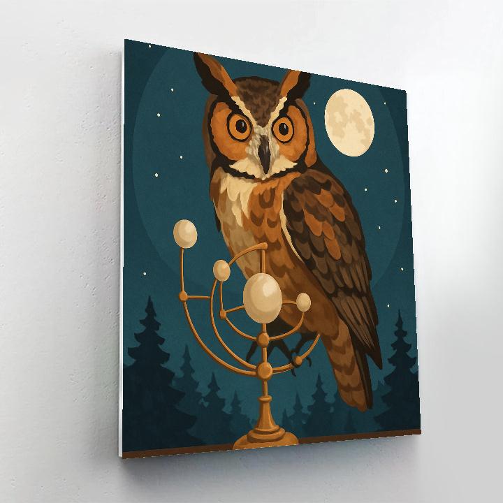Moonlit Orrery Owl Watcher Numbered painting kits