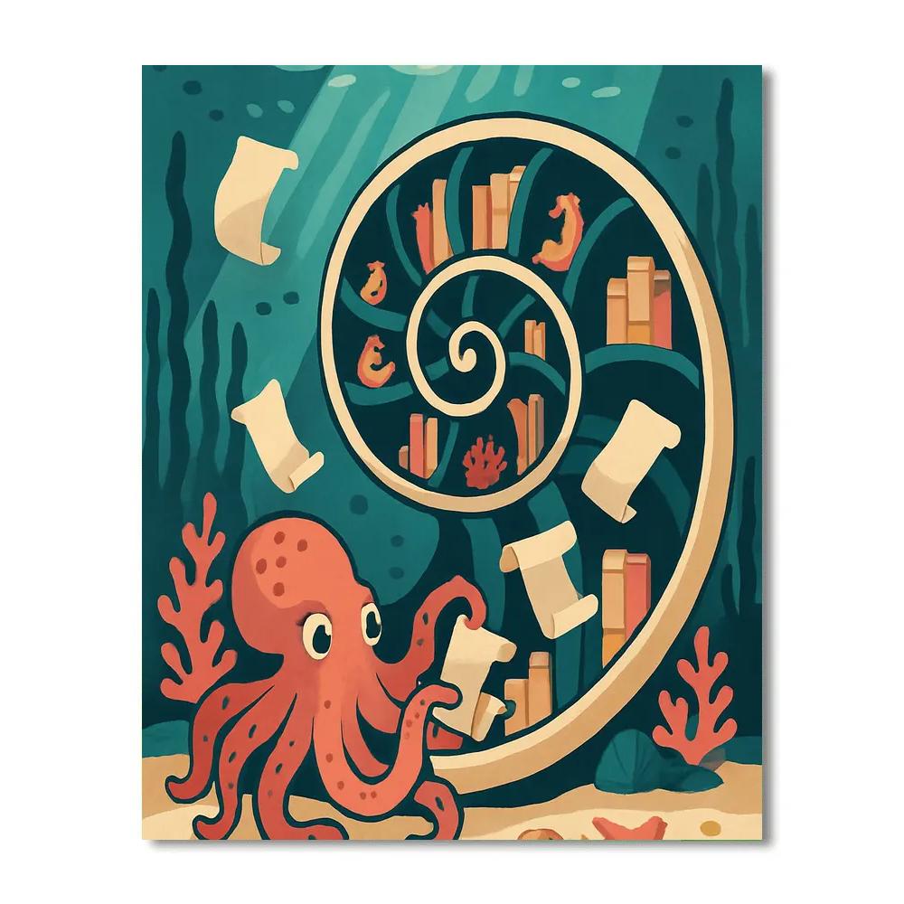Tide Library Beneath The Ocean painting number kit