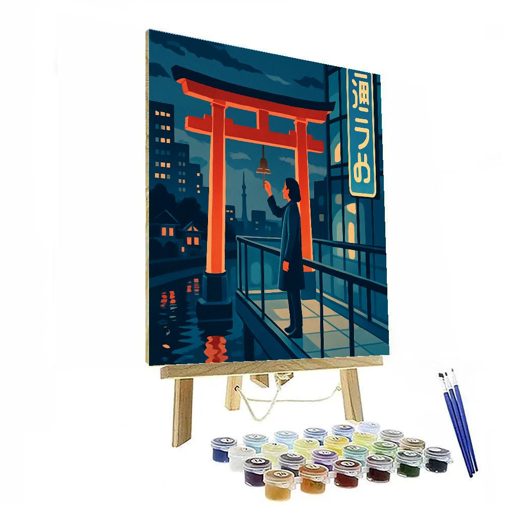 Japan Neon Torii Skywalk Paint by numbers art