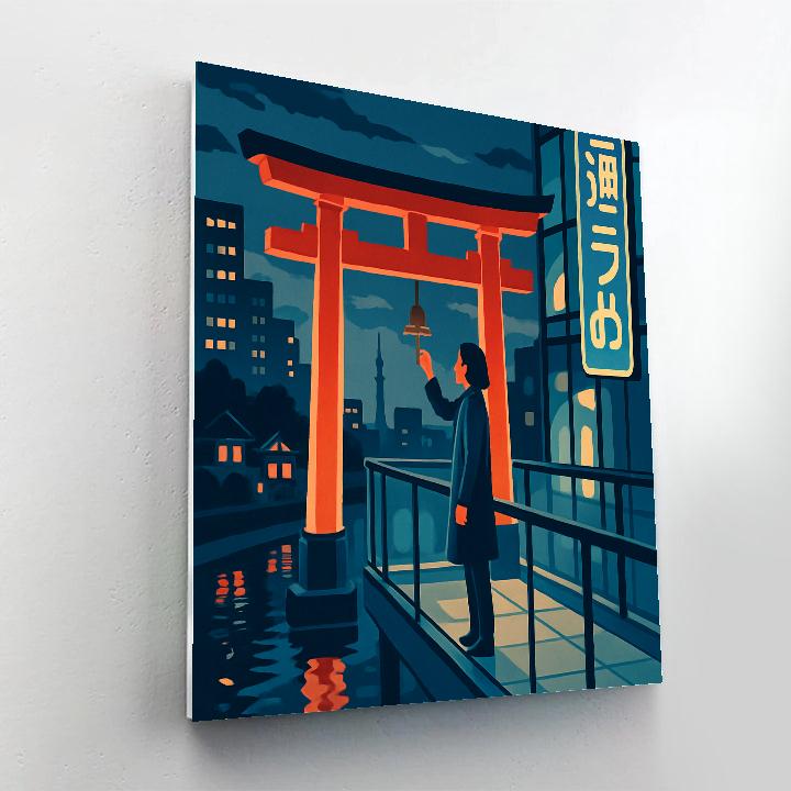 Japan Neon Torii Skywalk Paint by numbers art