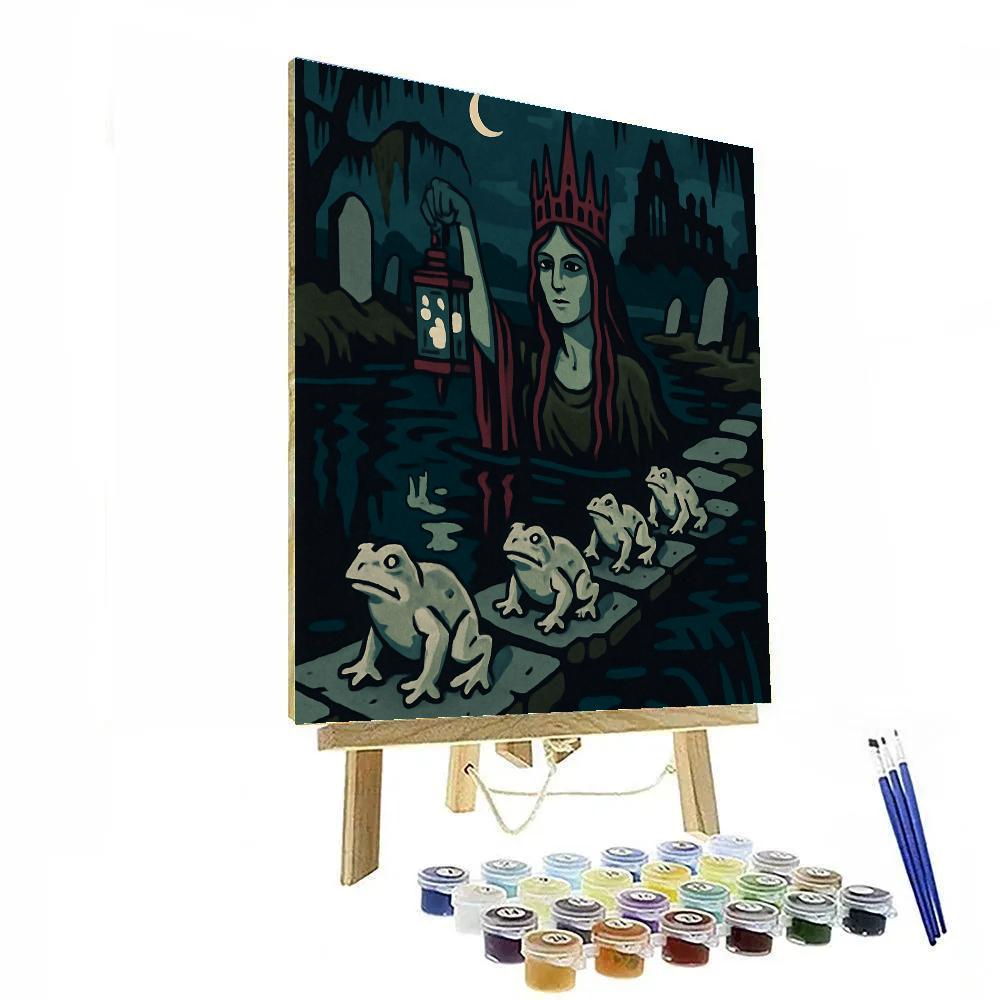 Gothic-Crowned Bog Queen Procession paint by color