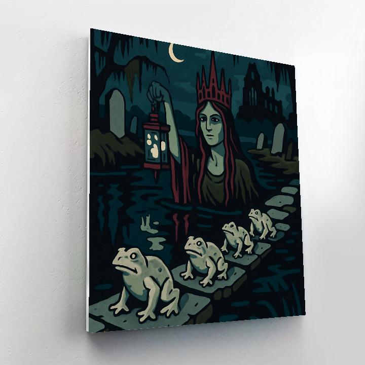 Gothic-Crowned Bog Queen Procession paint by color
