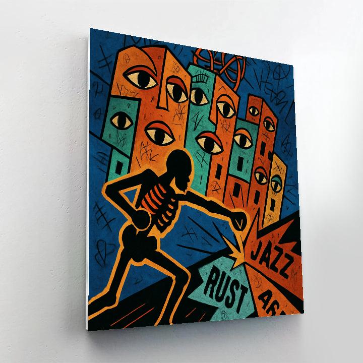 Crown Wired Over Basquiat Skyline paint by numbers