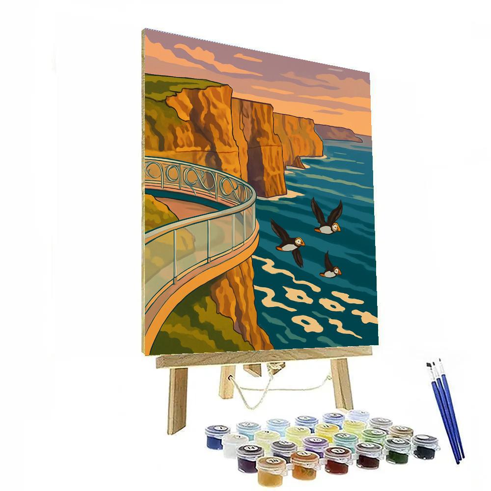 Cliffs Of Moher Skywalk In Ireland painting number kit