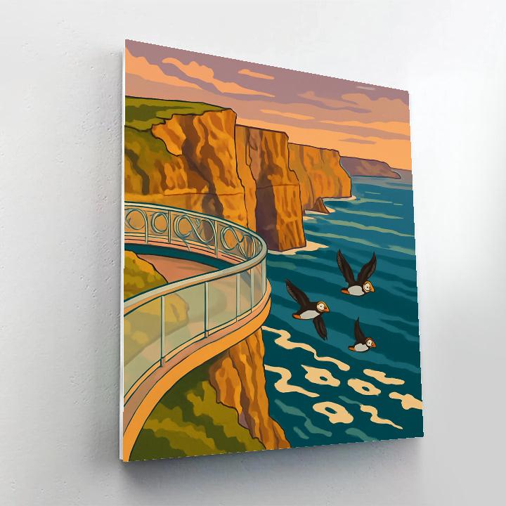 Cliffs Of Moher Skywalk In Ireland painting number kit