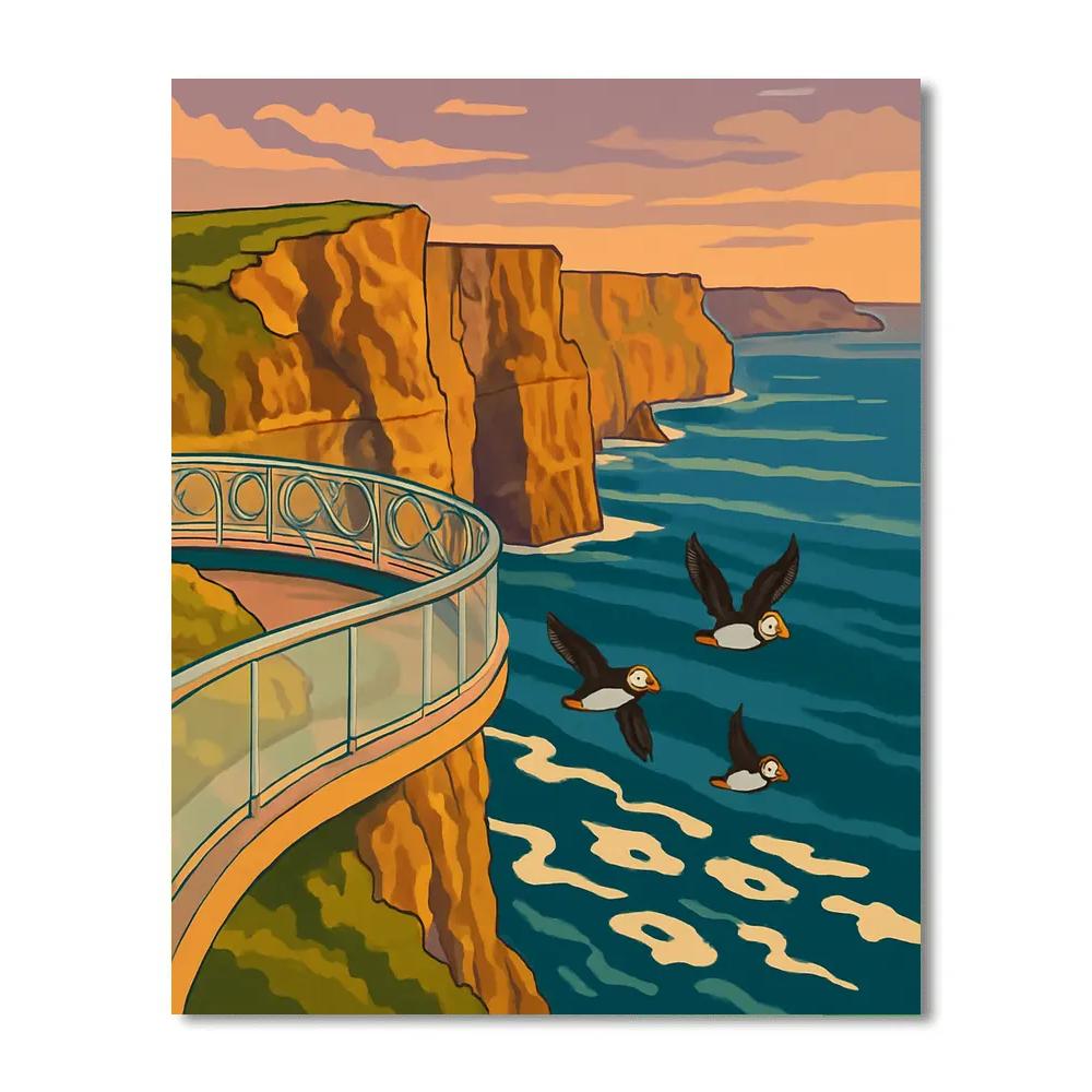 Cliffs Of Moher Skywalk In Ireland painting number kit
