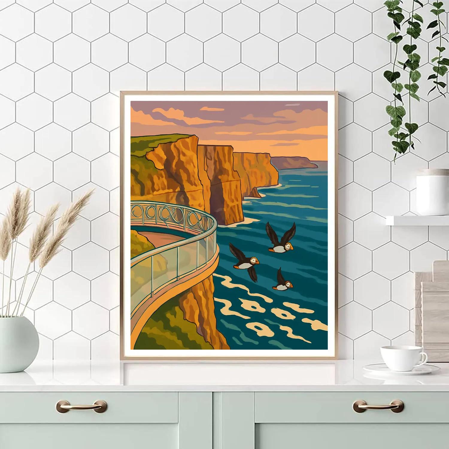 Cliffs Of Moher Skywalk In Ireland painting number kit