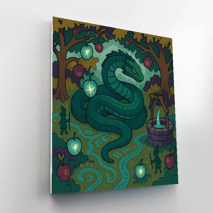 Fantasy Painted Basilisk Orchard Painting by numbers kit
