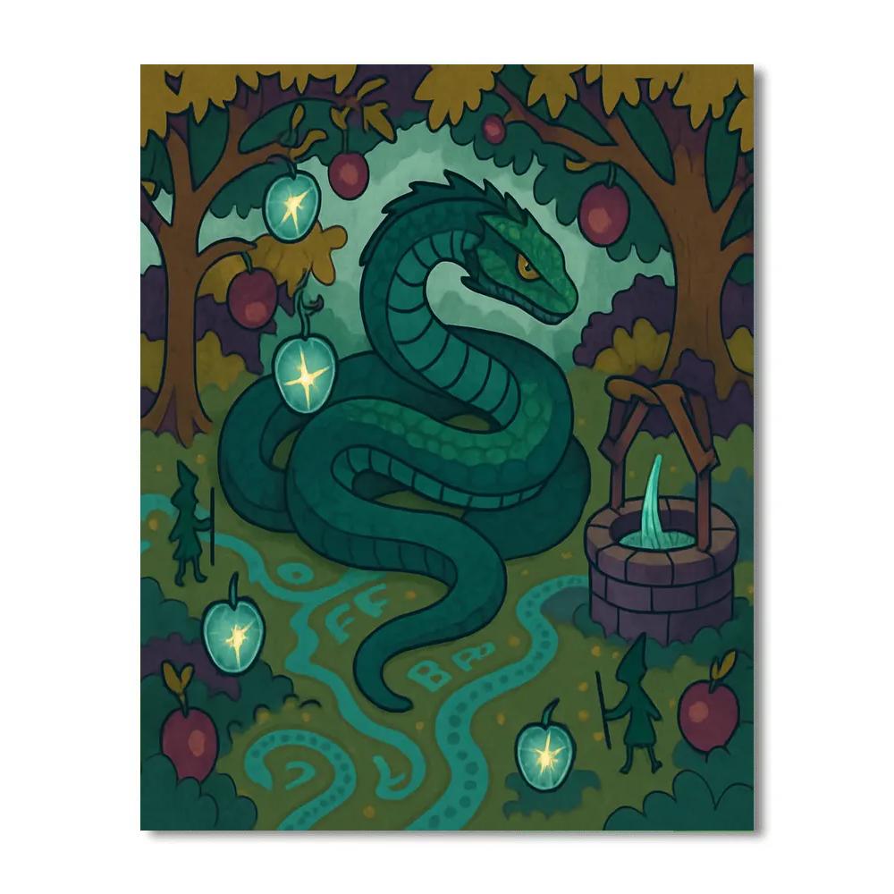Fantasy Painted Basilisk Orchard Painting by numbers kit
