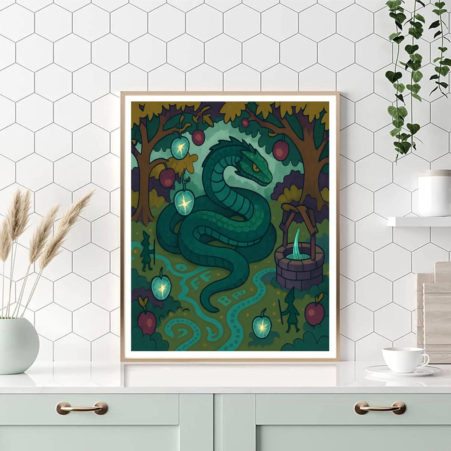 Fantasy Painted Basilisk Orchard Painting by numbers kit