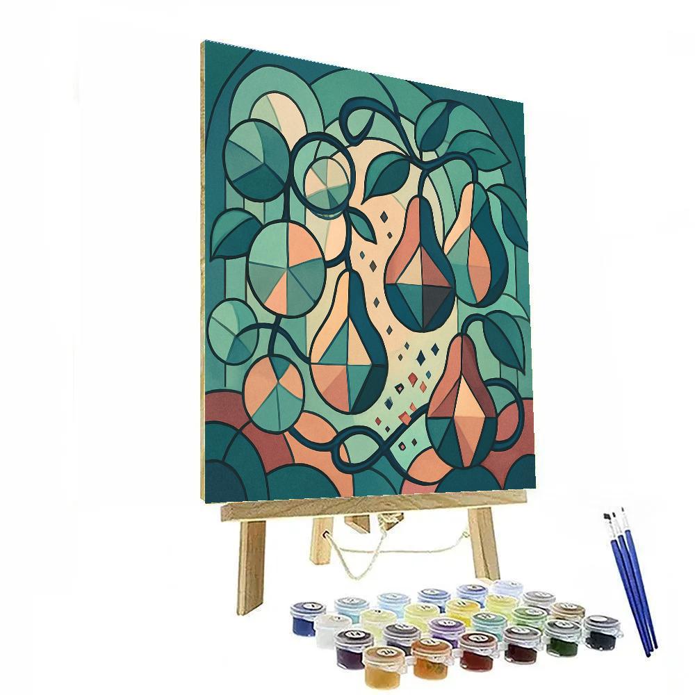 Glass Orchard In Abstract Motion paint by numbers