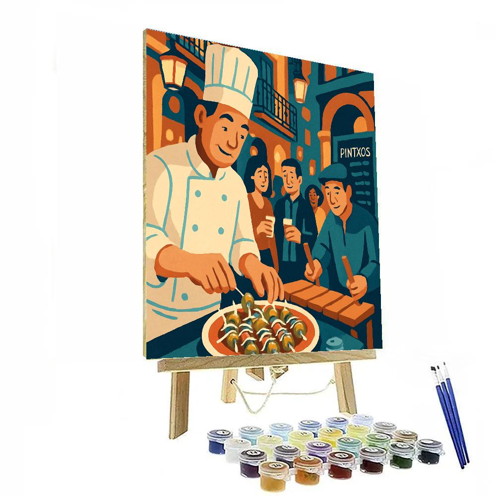 Midnight Pintxos Market In Spain paint by number