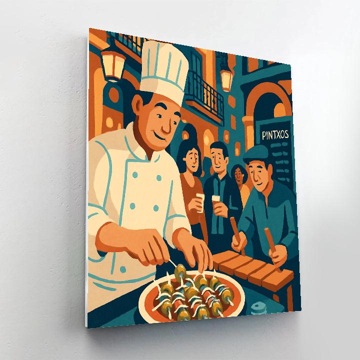 Midnight Pintxos Market In Spain paint by number