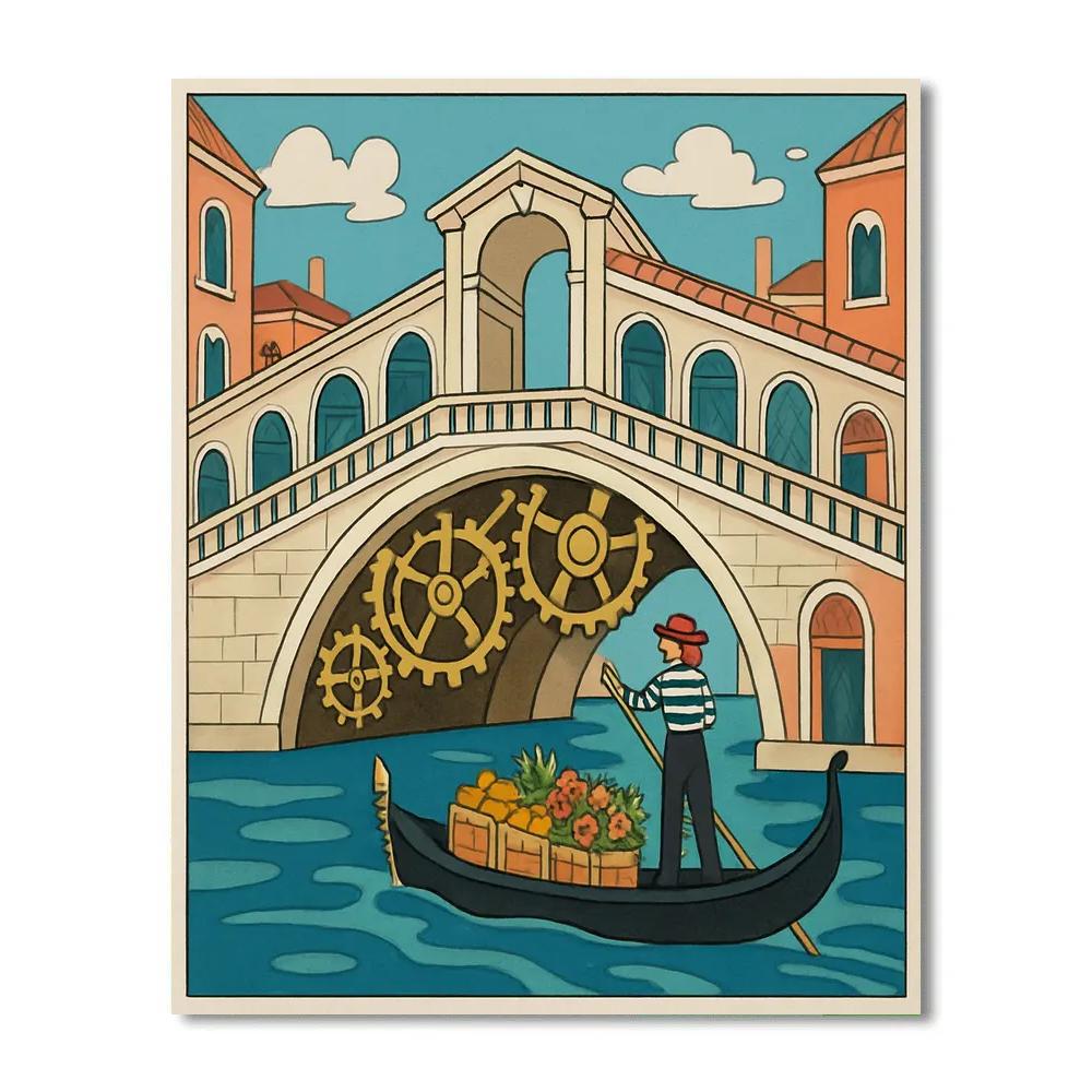Clockwork Canal Venice Painting by numbers kit