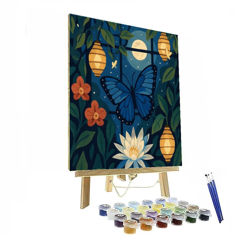 Metamorphosis Garden With Butterfly Lanterns paint by numbers