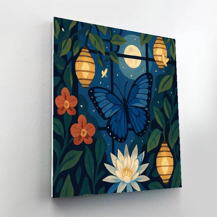 Metamorphosis Garden With Butterfly Lanterns paint by numbers