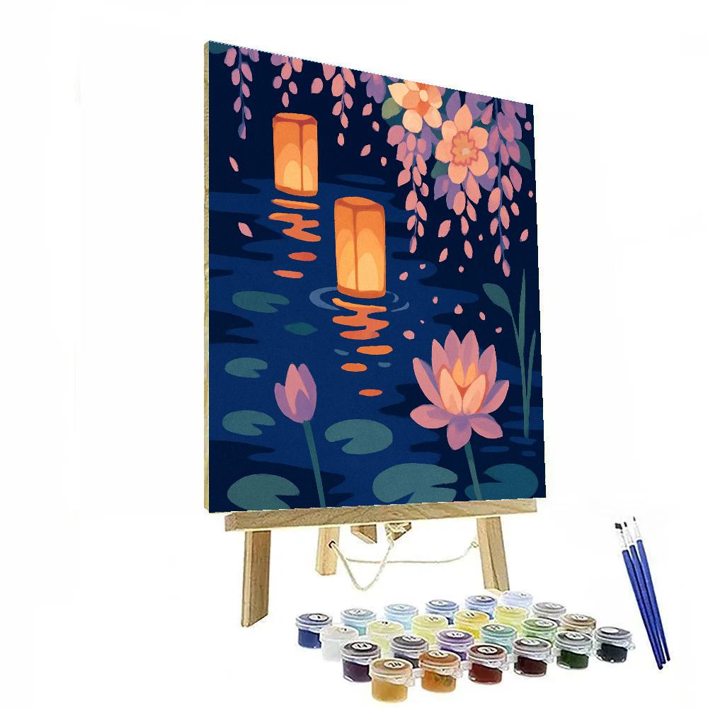 Lantern Festival With Floral Canopy Paint by numbers kits
