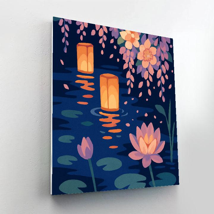 Lantern Festival With Floral Canopy Paint by numbers kits