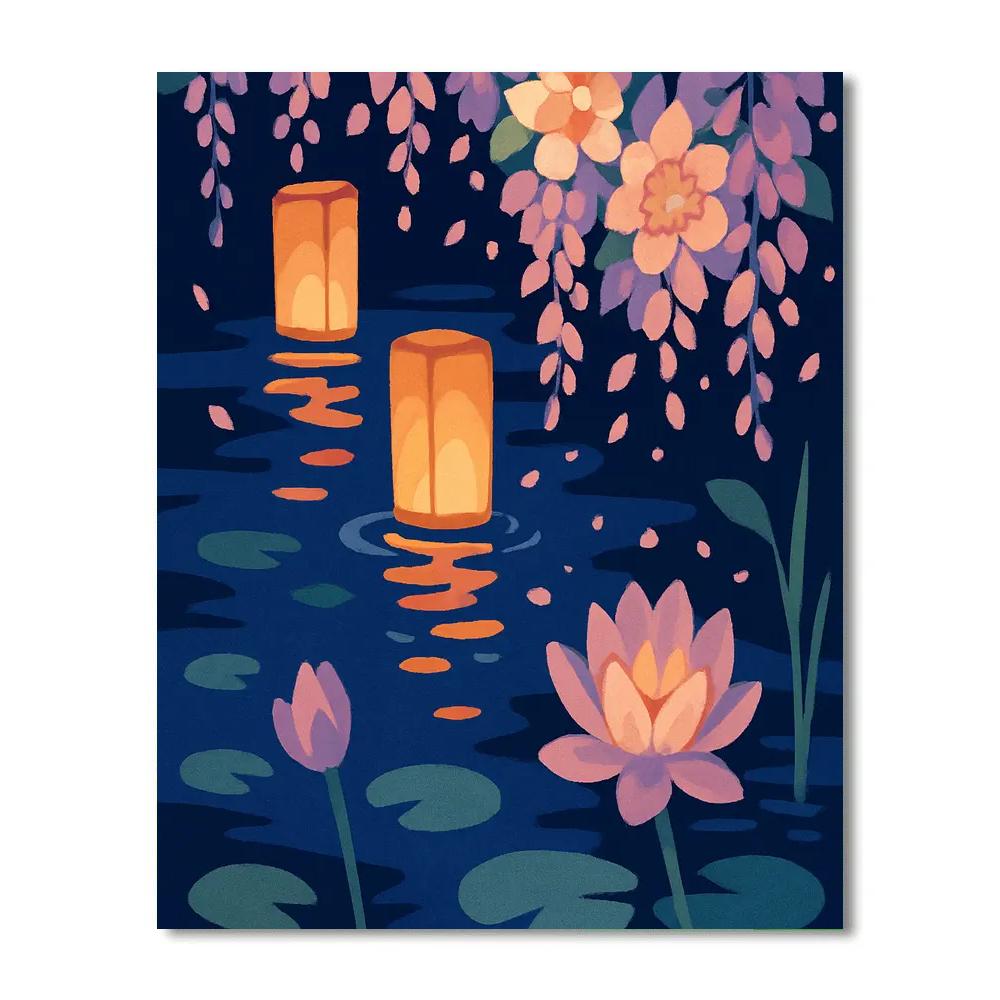 Lantern Festival With Floral Canopy Paint by numbers kits