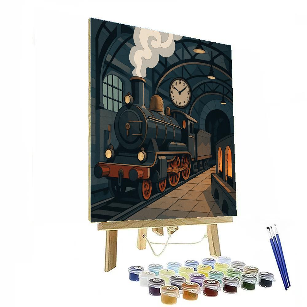 Clockwork Foundry With Train Platform paint by color