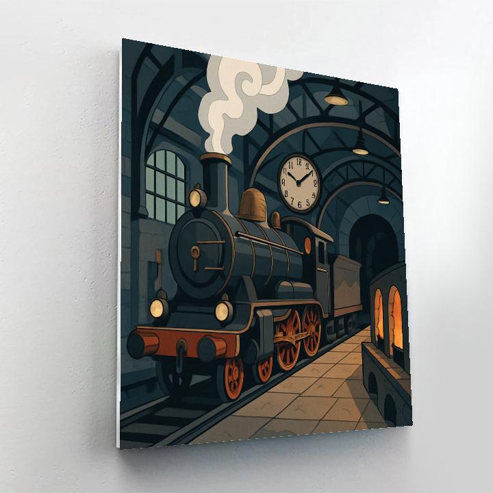 Clockwork Foundry With Train Platform paint by color