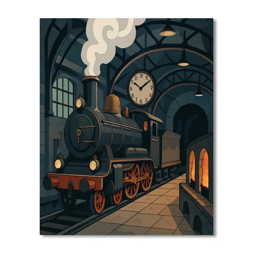 Clockwork Foundry With Train Platform paint by color