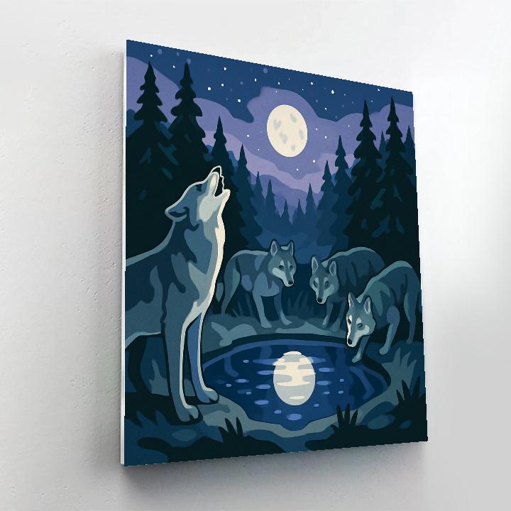 Moonwell Wolf Chorus paint by number