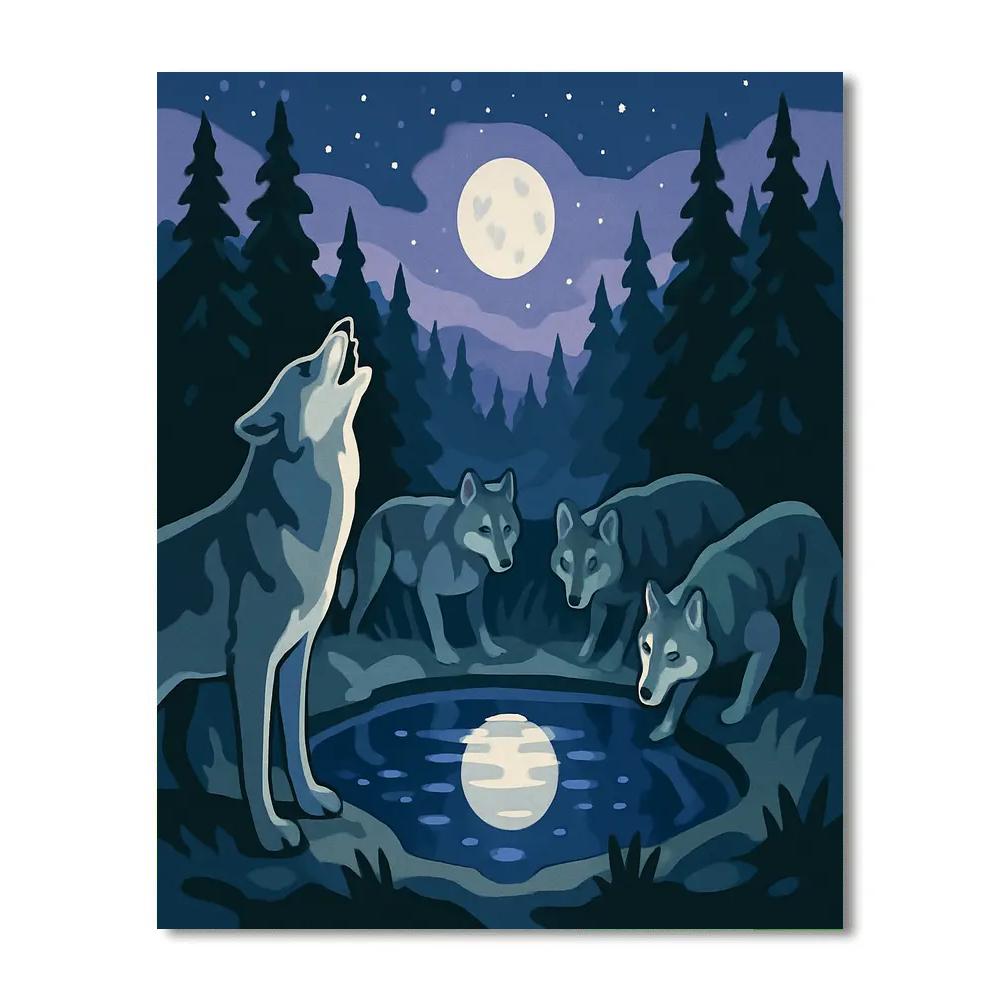 Moonwell Wolf Chorus paint by number