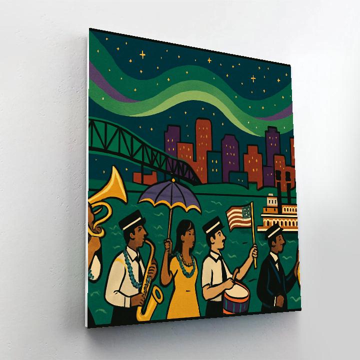 Jazz Skyline USA Midwinter Aurora Parade Paint by numbers kits