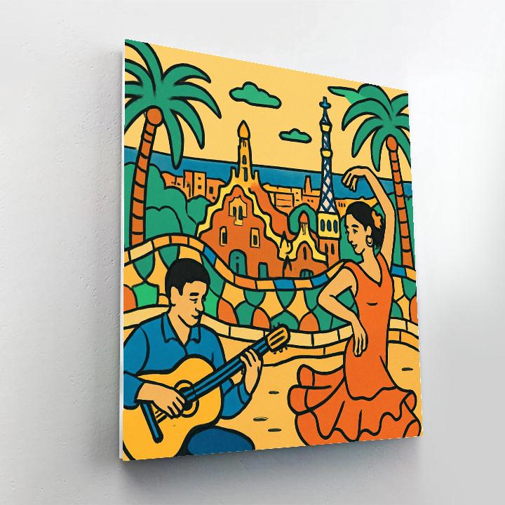 Spain Crafted Mosaic Palms Of Park Guell DIY paint by numbers