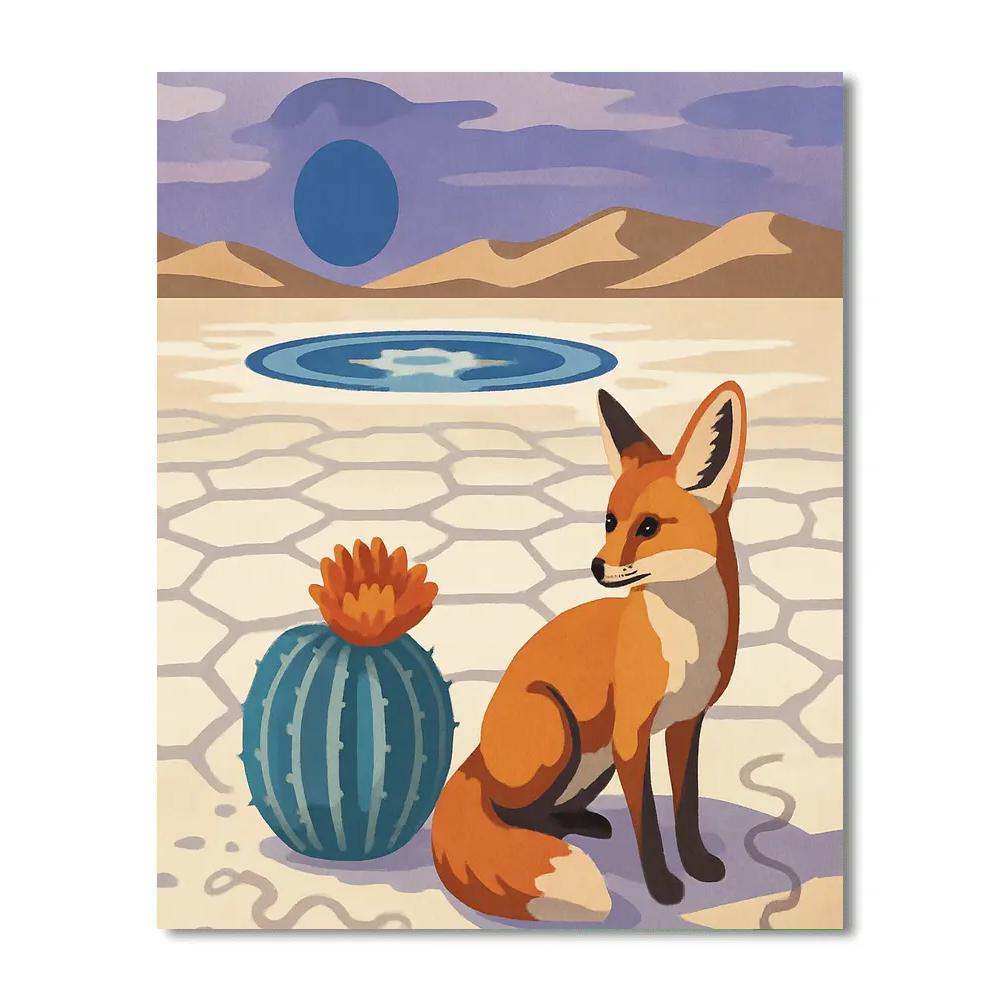 Moonlit Salt Flats Desert Mirage paint by numbers