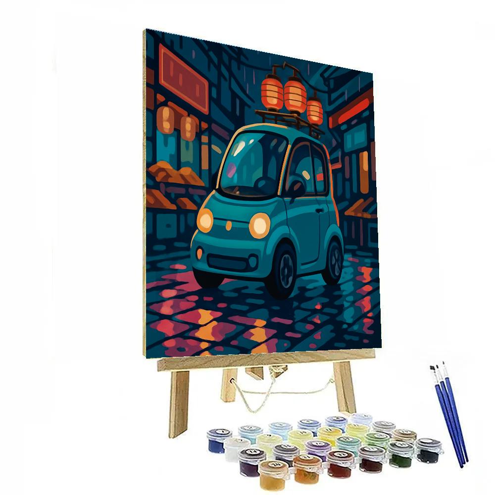 Monsoon Bazaar Cars Parade Painting by numbers kit