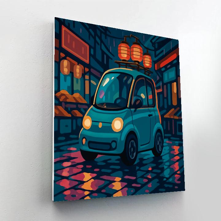 Monsoon Bazaar Cars Parade Painting by numbers kit