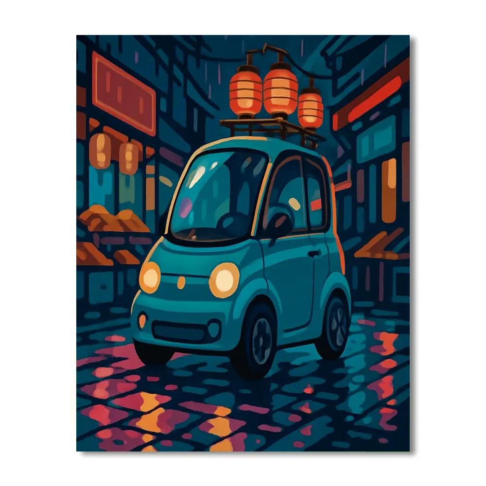 Monsoon Bazaar Cars Parade Painting by numbers kit