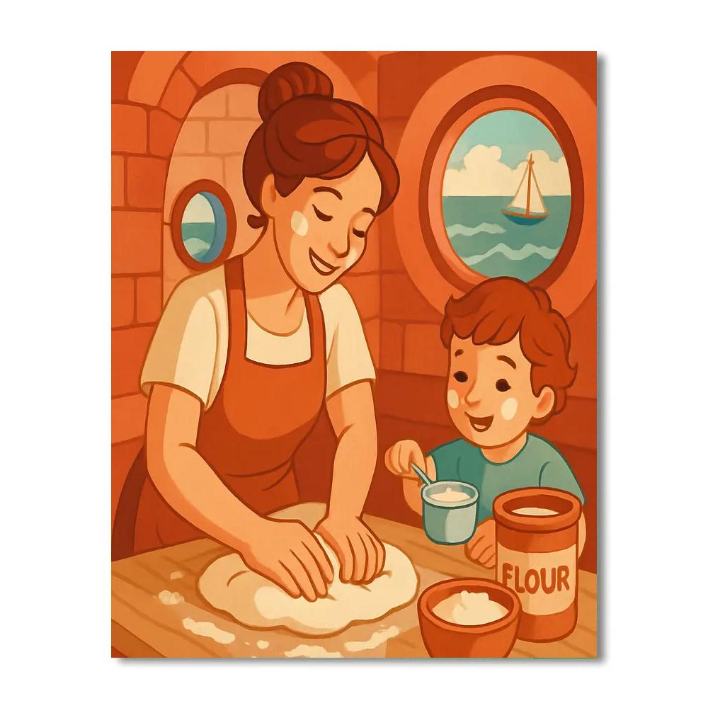 Mother In The Lighthouse Kitchen Paint by numbers kits