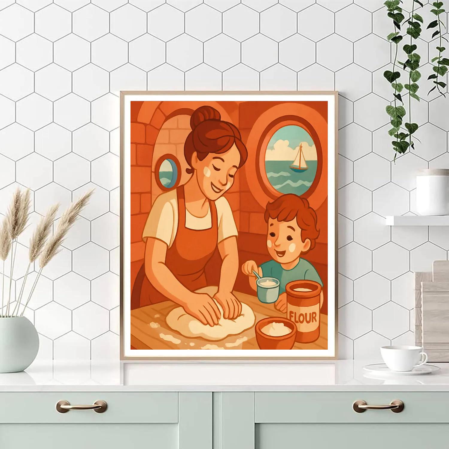 Mother In The Lighthouse Kitchen Paint by numbers kits