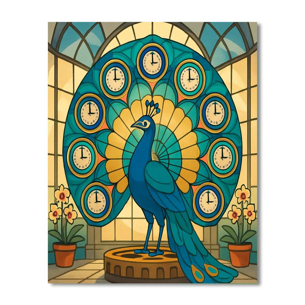 Clockwork Conservatory Peacock Number painting