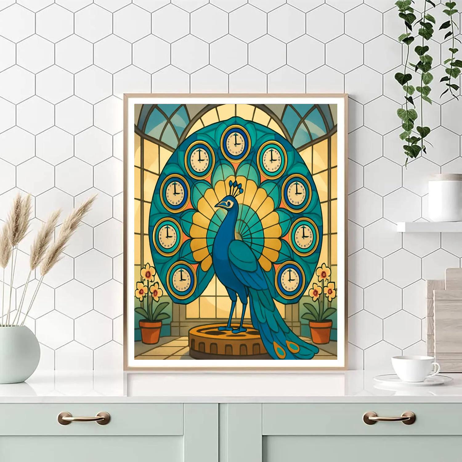 Clockwork Conservatory Peacock Number painting