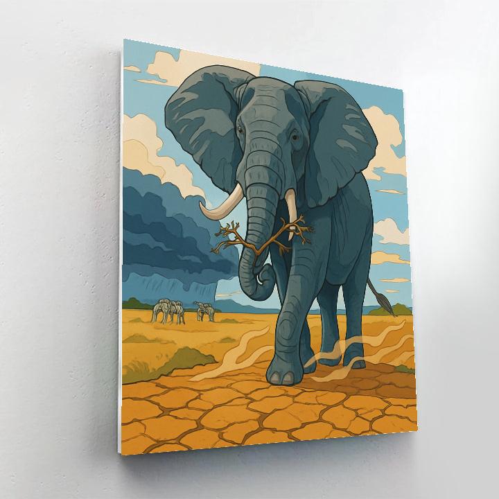 Savannah Stormshadow Elephant paint by numbers