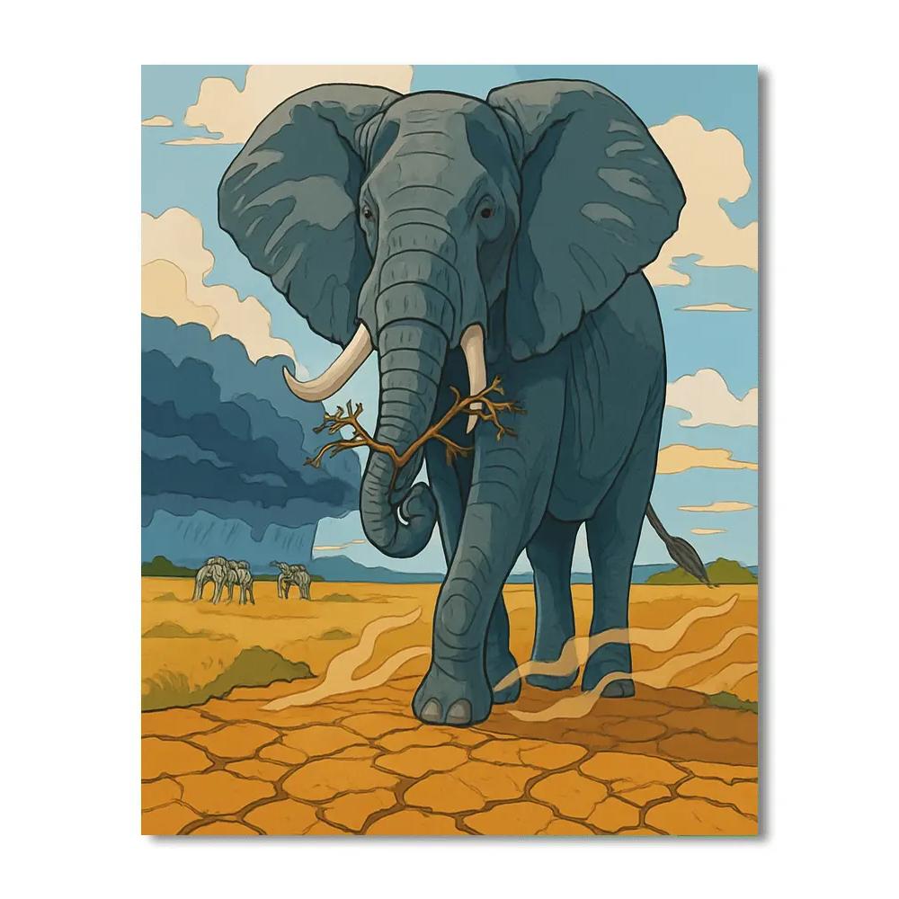 Savannah Stormshadow Elephant paint by numbers