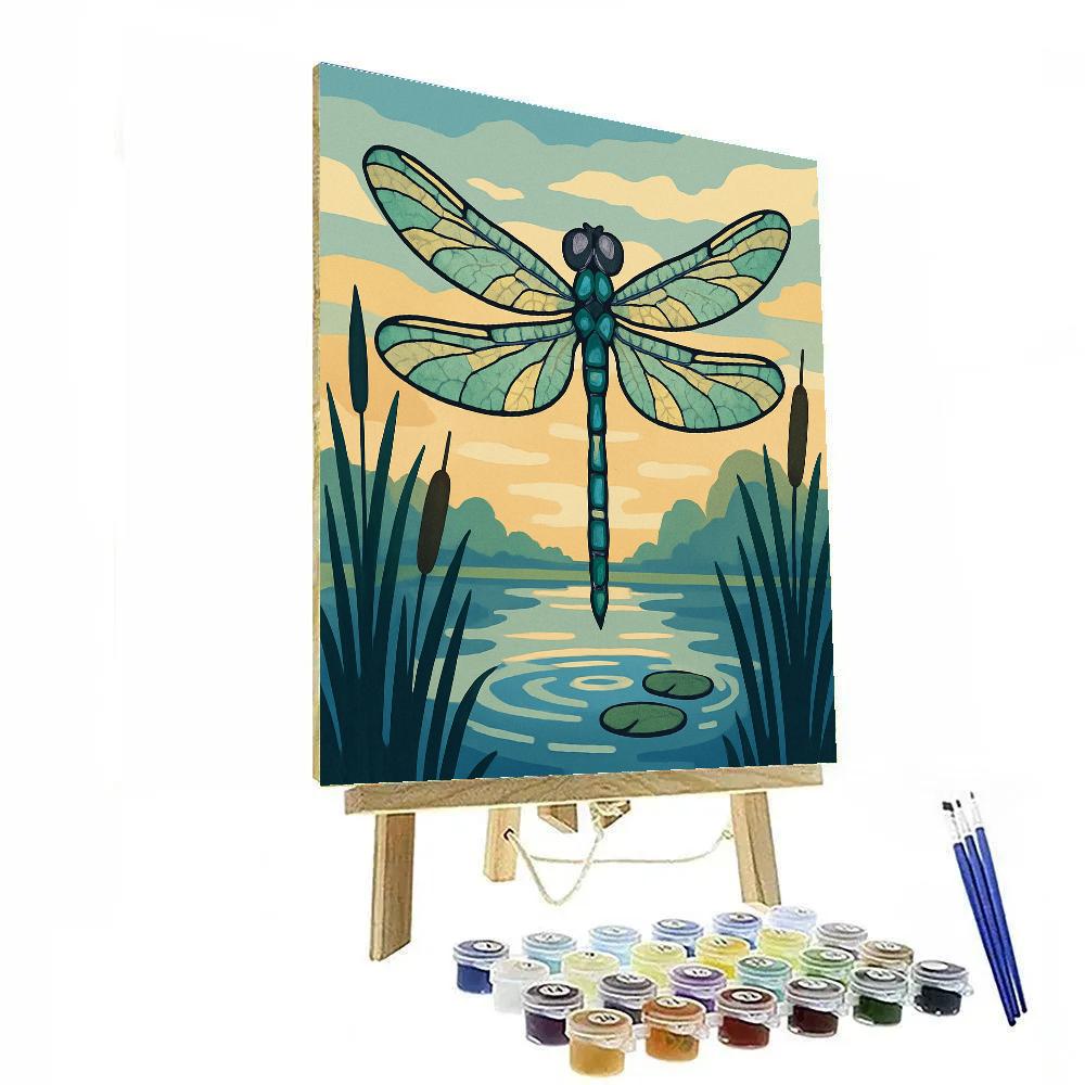 Kaleidoscope Marsh Dragonfly Painting by numbers kit
