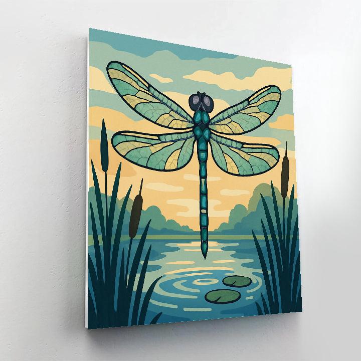 Kaleidoscope Marsh Dragonfly Painting by numbers kit