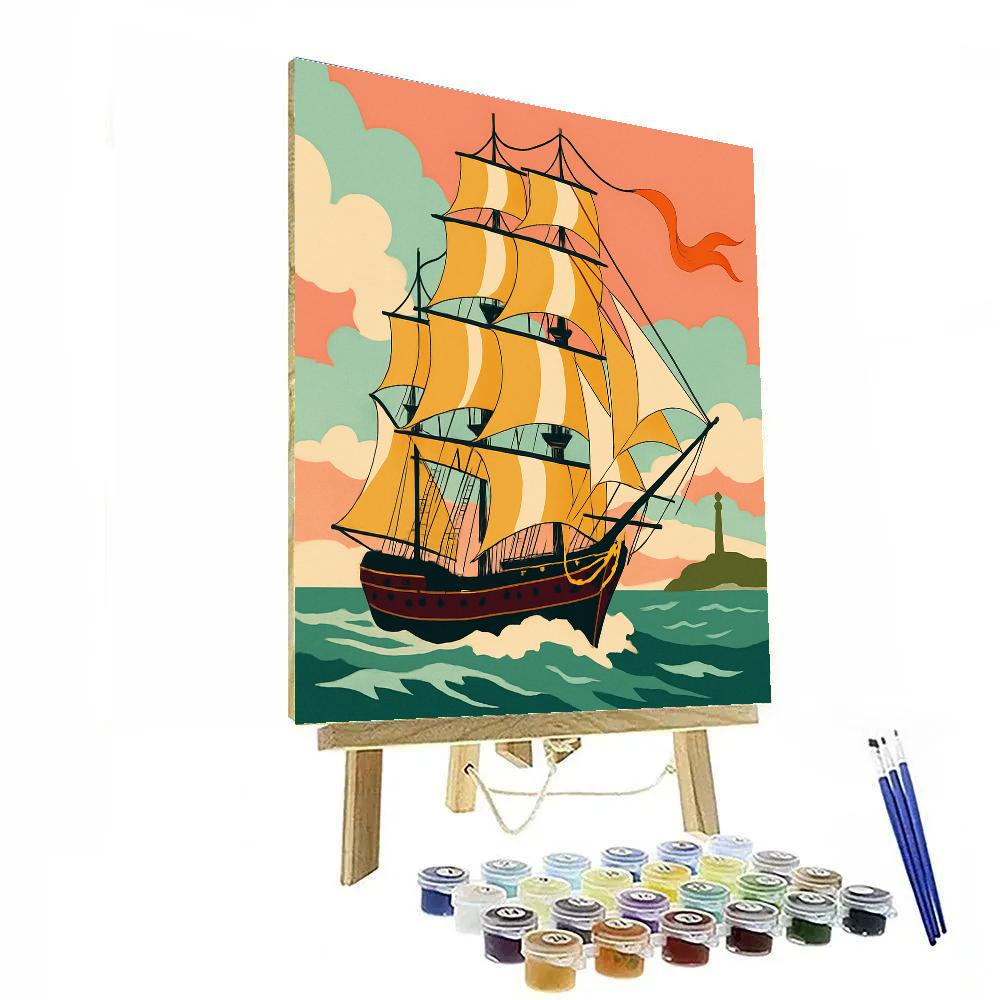 Saffron Windjammer Ship Paint by numbers kits