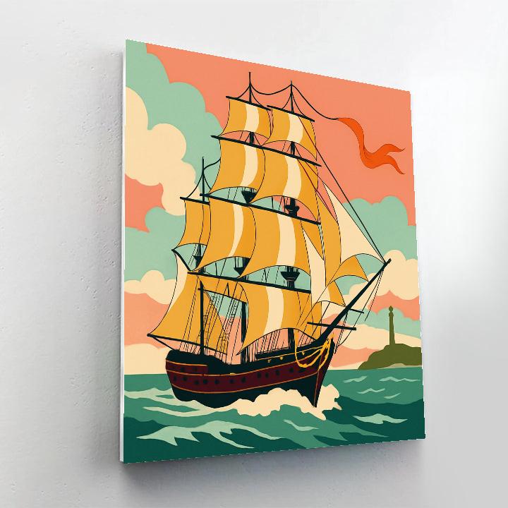 Saffron Windjammer Ship Paint by numbers kits