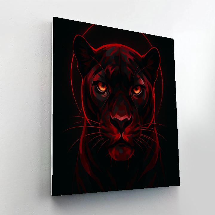 Crimson Eclipse Panther Painting by numbers kit
