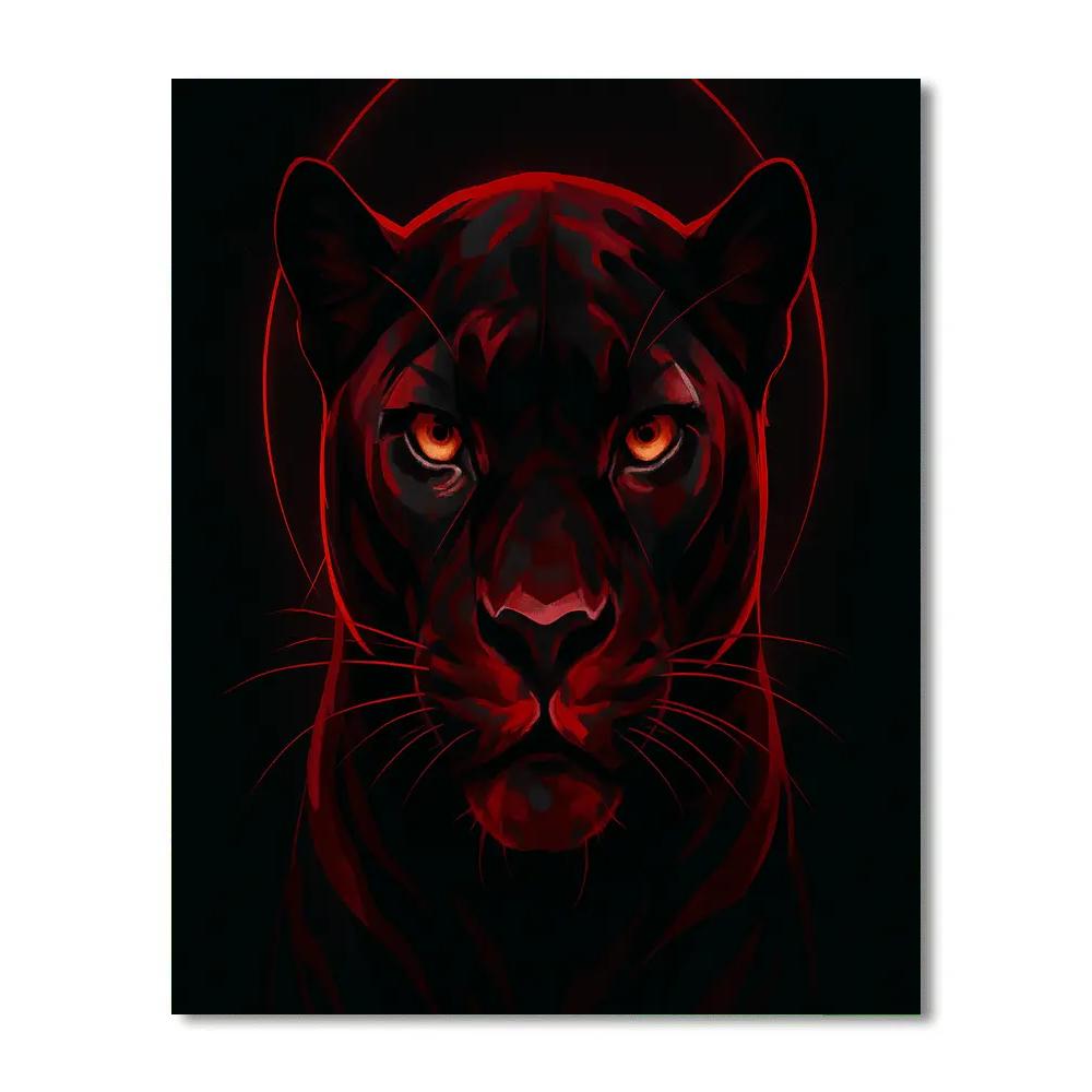 Crimson Eclipse Panther Painting by numbers kit