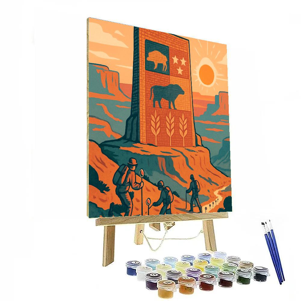 National-Tapestry Desert Monument Sunrise paint by color