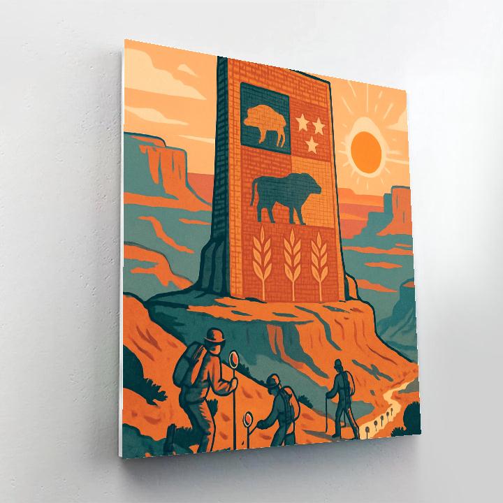 National-Tapestry Desert Monument Sunrise paint by color